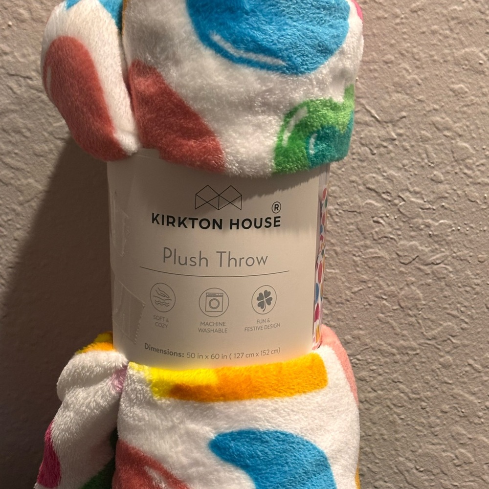 Colorful Patterned Plush Throw - Picture 2 of 7